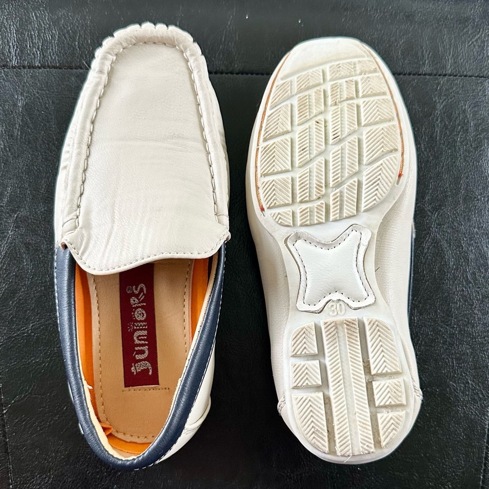 Juniors Brand Blue & Cream Loafers with Durable Sole✨LIKE NEW Size 30 EU 12.5 US